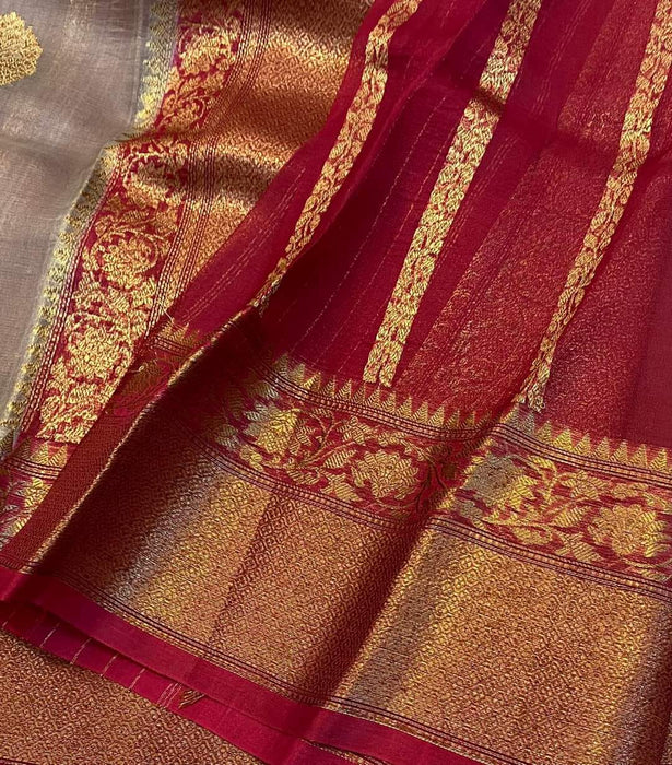 PURE HANDLOOM KORA ORGANZA SILK SAREE