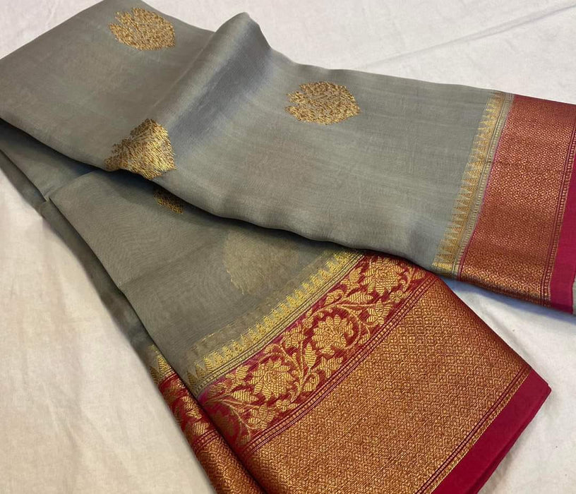 PURE HANDLOOM KORA ORGANZA SILK SAREE