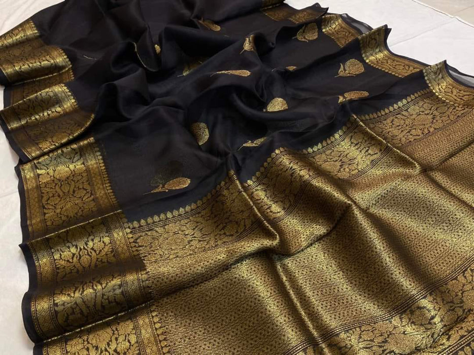 PURE HANDLOOM KORA ORGANZA SILK SAREE