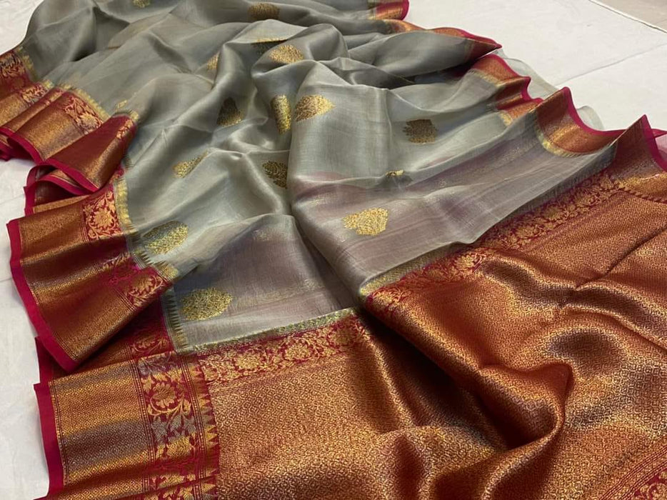 PURE HANDLOOM KORA ORGANZA SILK SAREE