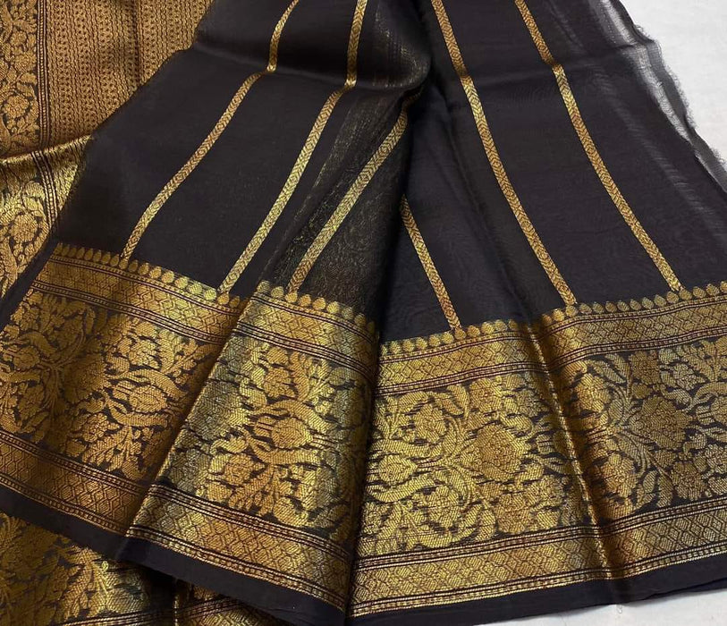 PURE HANDLOOM KORA ORGANZA SILK SAREE