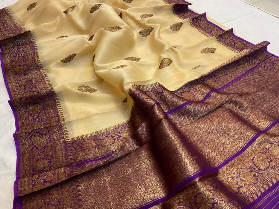 PURE HANDLOOM KORA ORGANZA SILK SAREE