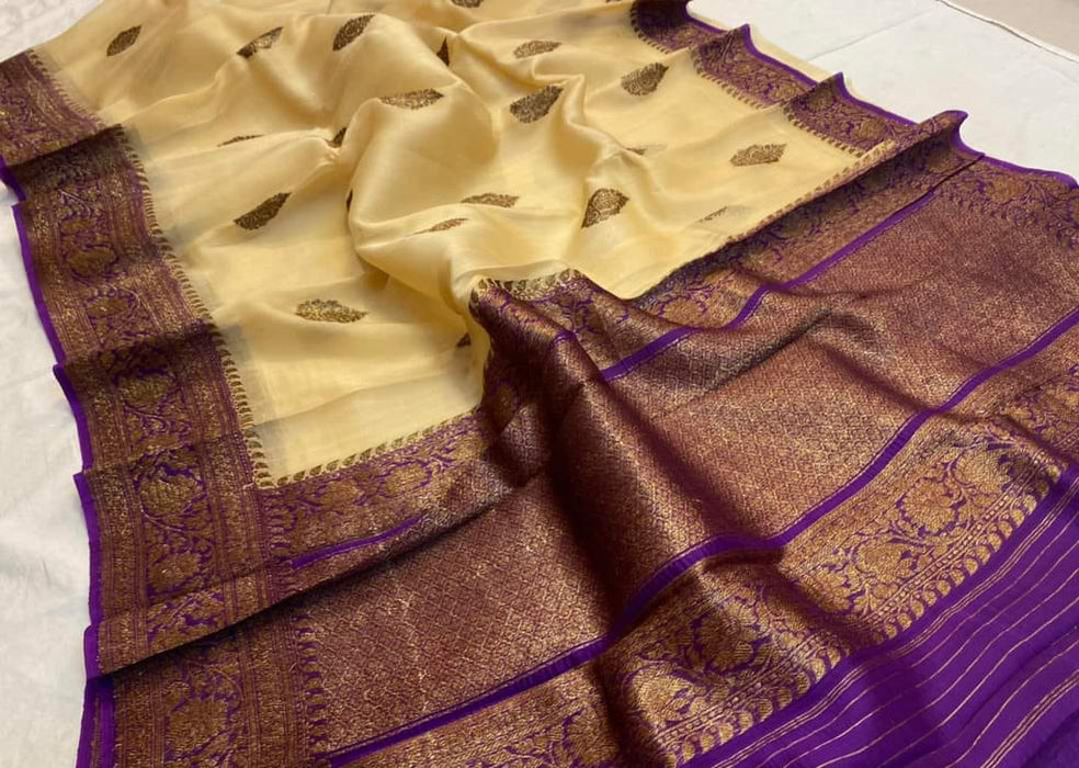 PURE HANDLOOM KORA ORGANZA SILK SAREE