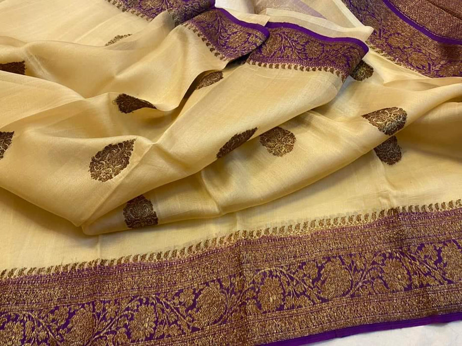 PURE HANDLOOM KORA ORGANZA SILK SAREE