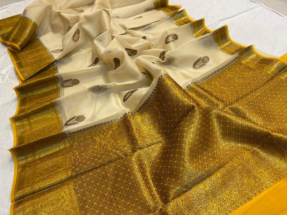 PURE HANDLOOM KORA ORGANZA SILK SAREE