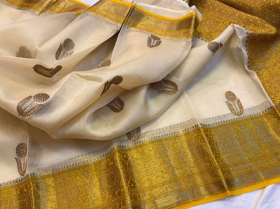 PURE HANDLOOM KORA ORGANZA SILK SAREE