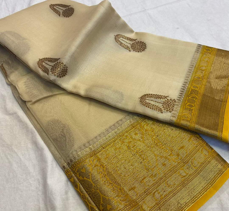 PURE HANDLOOM KORA ORGANZA SILK SAREE