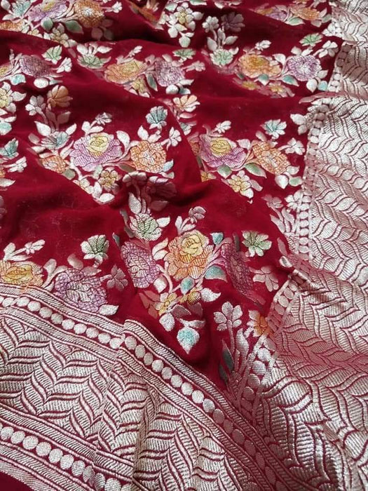 PURE BANARASI HANDLOM KHADDI GEORGUTTE SILK SAREE