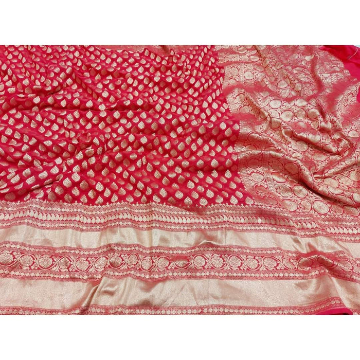 PURE BANARASI HANDLOOM KHADDI GEORGUTTE SAREE