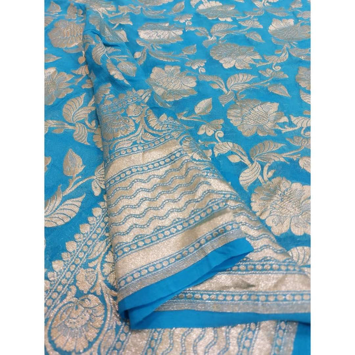 PURE HANDLOOM BANARASI KHADDI GEORGUTTE SAREE