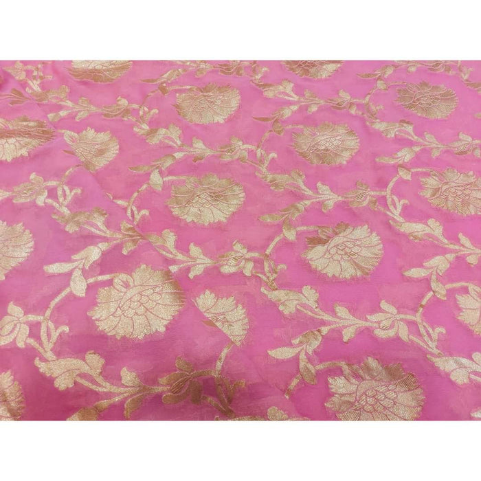 PURE BANARASI HANDLOOM KHADDI GEORGUTTE SAREE