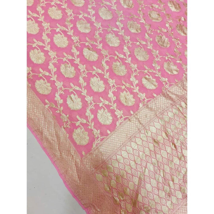 PURE BANARASI HANDLOOM KHADDI GEORGUTTE SAREE