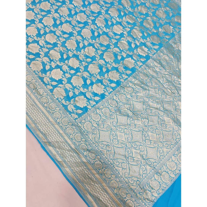 PURE HANDLOOM BANARASI KHADDI GEORGUTTE SAREE