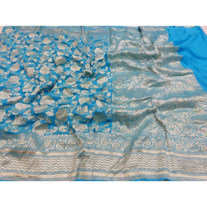 PURE HANDLOOM BANARASI KHADDI GEORGUTTE SAREE