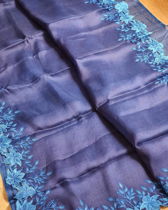 PURE KORA ORGANZA BANARASI CUTWORK SILK SAREE