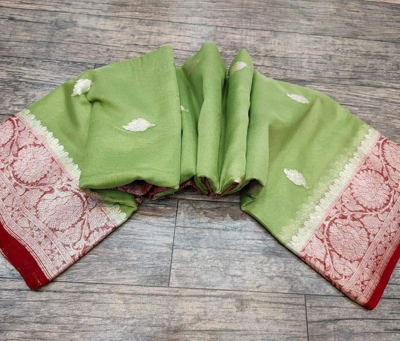 PURE HANDLOOM KHADDI GEORGUTTE BANARASI SAREE