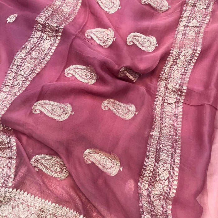 PURE HANDLOOM KHADDI GEORGUTE BANARASI SAREE