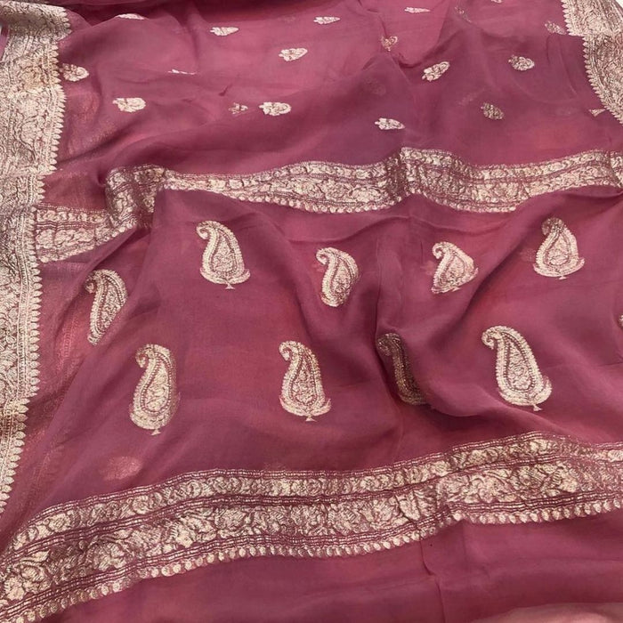 PURE HANDLOOM KHADDI GEORGUTE BANARASI SAREE