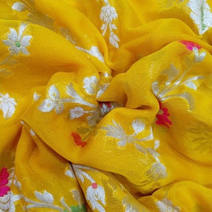 PURE HANDLOOM KHADDI GEORGUTTE BANARASI SAREE