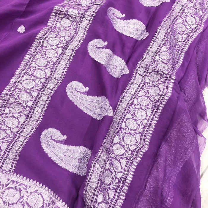 PURE HANDLOOM KHADDI GEORGUTTE BANARASUI SAREE