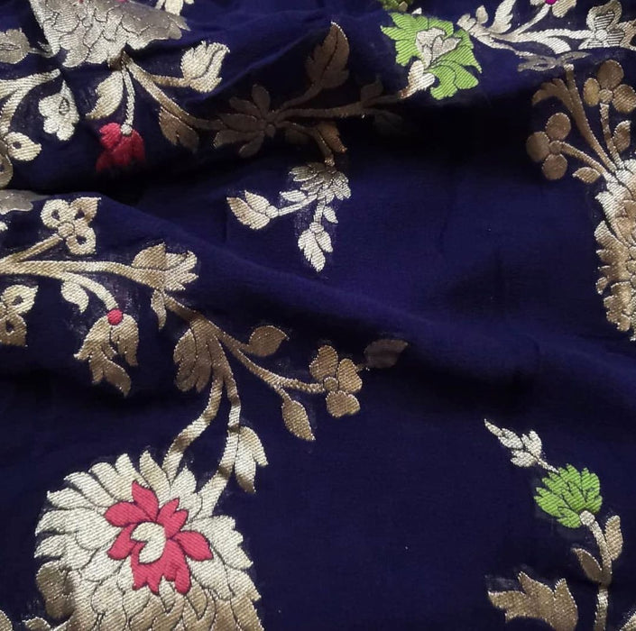 PURE HANDLOOM KHADDI GEORGUTTE BANARASI SAREE