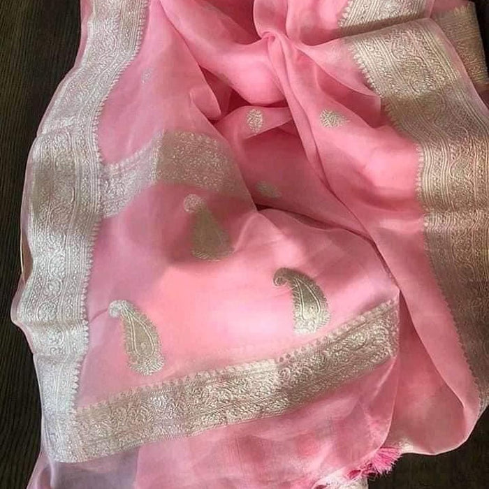 PURE HANDLOOM KHADDI GEORGUTTE BANARASI SAREE