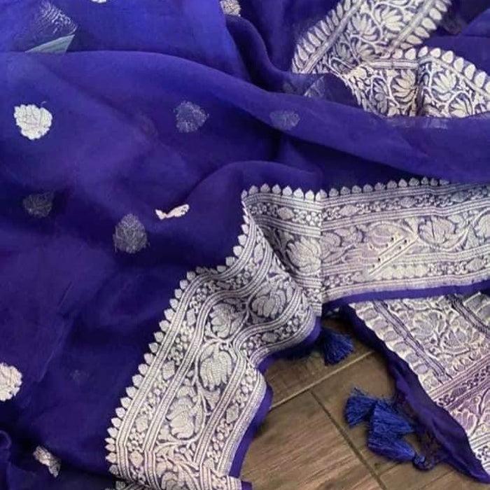 PURE HANDLOOM KHADDI GEORGUTTE BANARASI SAREE