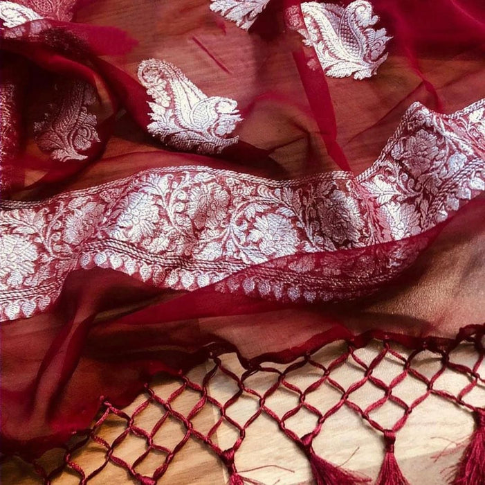 PURE HANDLOOM KHADDI GEORGUTTE BANARASI SAREE