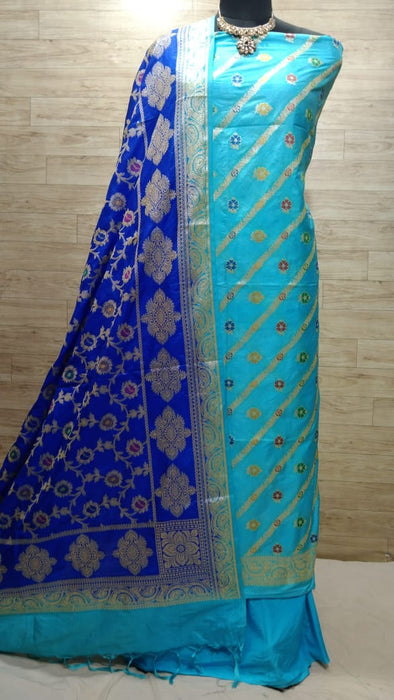 BANARASI SEMI KATAN  SILK SUIT