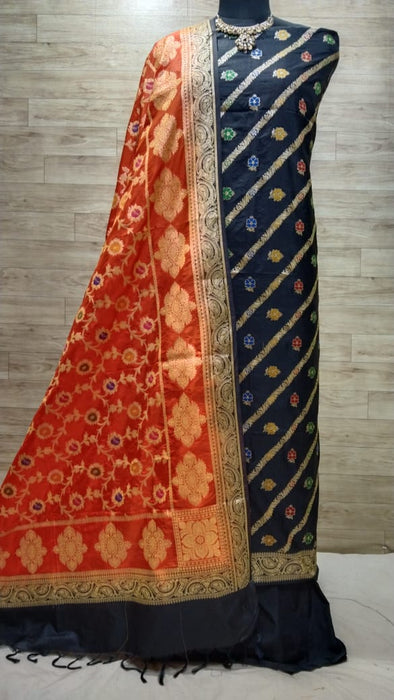 BANARASI SEMI KATAN  SILK SUIT