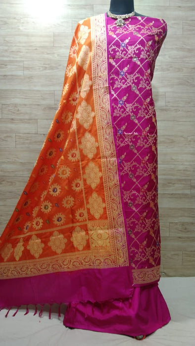 BANARASI SEMI KATAN SILK SUIT ALOVER MINA WORK