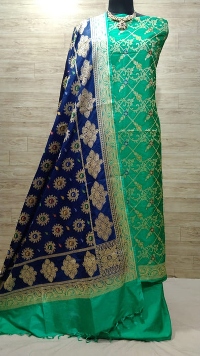 BANARASI SEMI KATAN SILK SUIT ALOVER MINA WORK