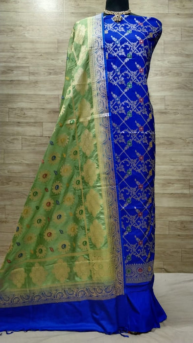 BANARASI SEMI KATAN SILK SUIT ALOVER MINA WORK