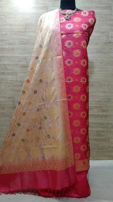 BANARASI SEMI KATAN SILK SUIT ALOVER MINA WORK