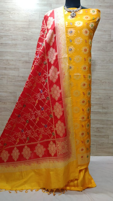 BANARASI SEMI KATAN SILK SUIT ALOVER MINA WORK