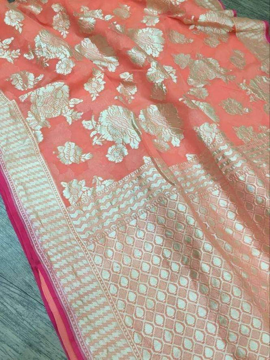 PURE HANDLOOM KHADDI GEORGUTTE SILK SAREE