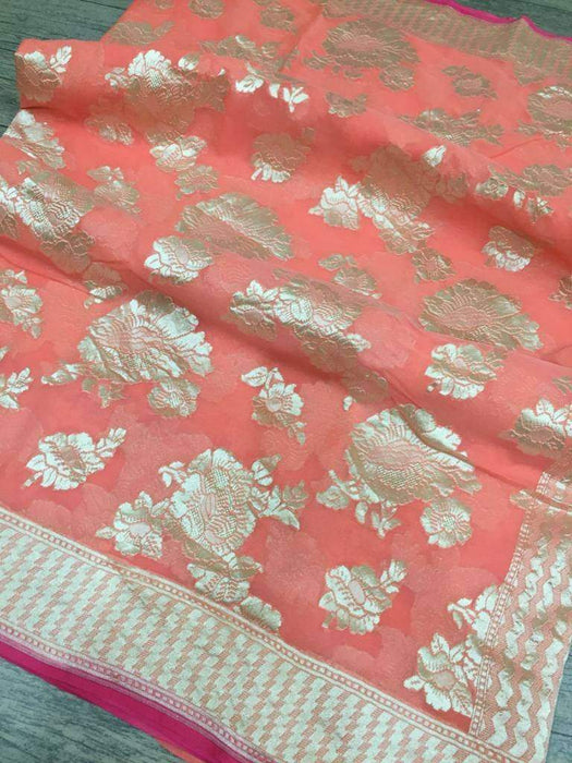 PURE HANDLOOM KHADDI GEORGUTTE SILK SAREE