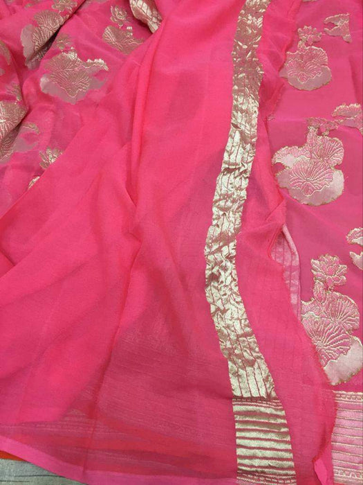 PURE HANDLOOM KHADDI GEORGUTTE SILK SAREE