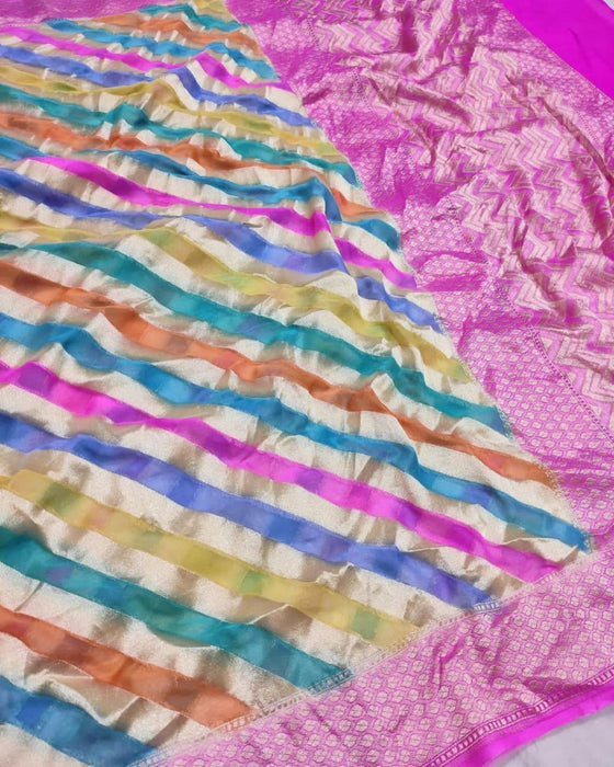 PURE HANDLOOM BANARASI KHADDI GEORGUTTE SILK SAREE