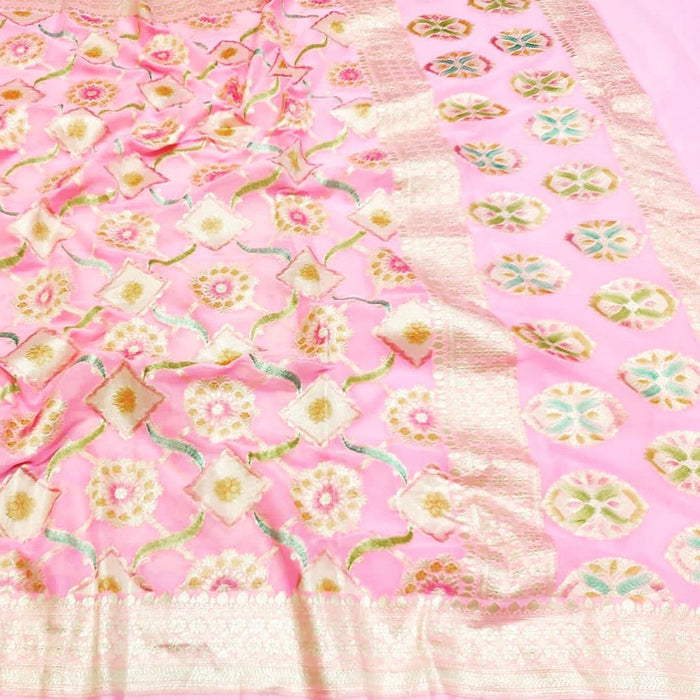 PURE HANDLOOM BANARASI KHADDI GEORGUTTE SILK SAREE