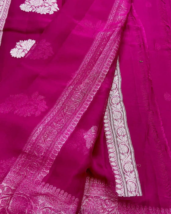 PURE HANDLOOM BANARASI KHADDI GEORGUTTE SAREE