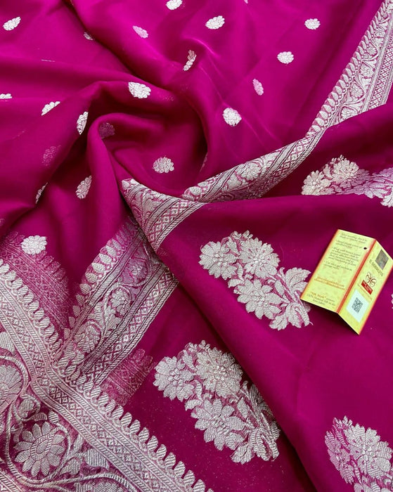 PURE HANDLOOM BANARASI KHADDI GEORGUTTE SAREE