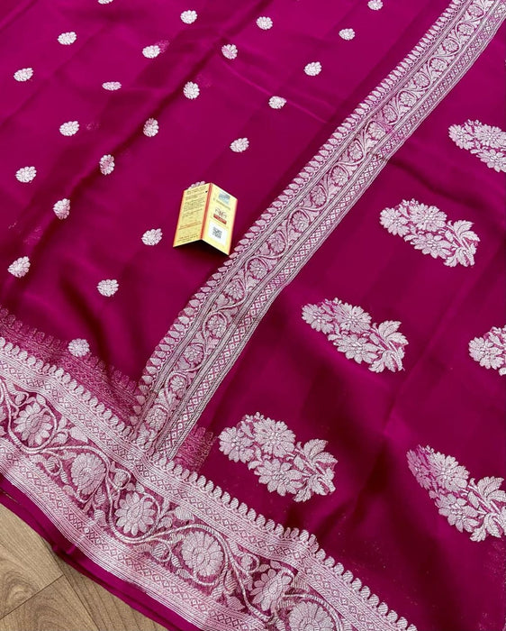 PURE HANDLOOM BANARASI KHADDI GEORGUTTE SAREE