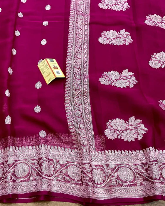 PURE HANDLOOM BANARASI KHADDI GEORGUTTE SAREE