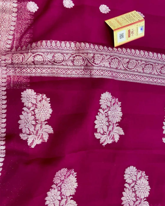 PURE HANDLOOM BANARASI KHADDI GEORGUTTE SAREE