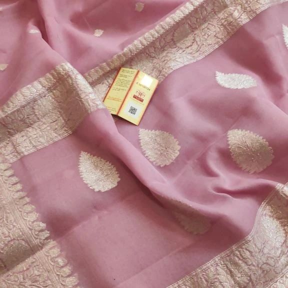 PURE HANDLOOM BANARASI KHADDI GEORGUTTE SAREE