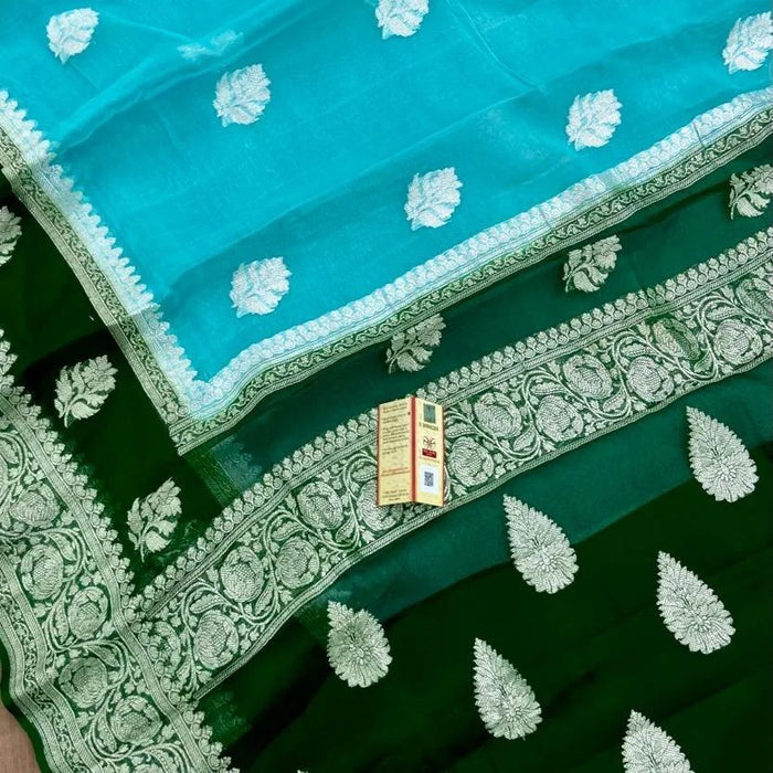 PURE HANDLOOM BANARASI KHADDI GEORGUTTE SAREE