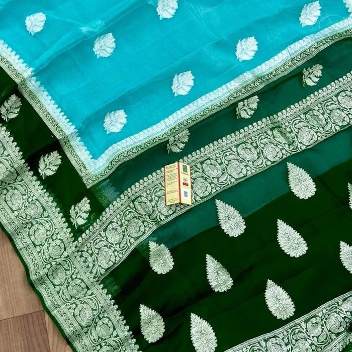 PURE HANDLOOM BANARASI KHADDI GEORGUTTE SAREE