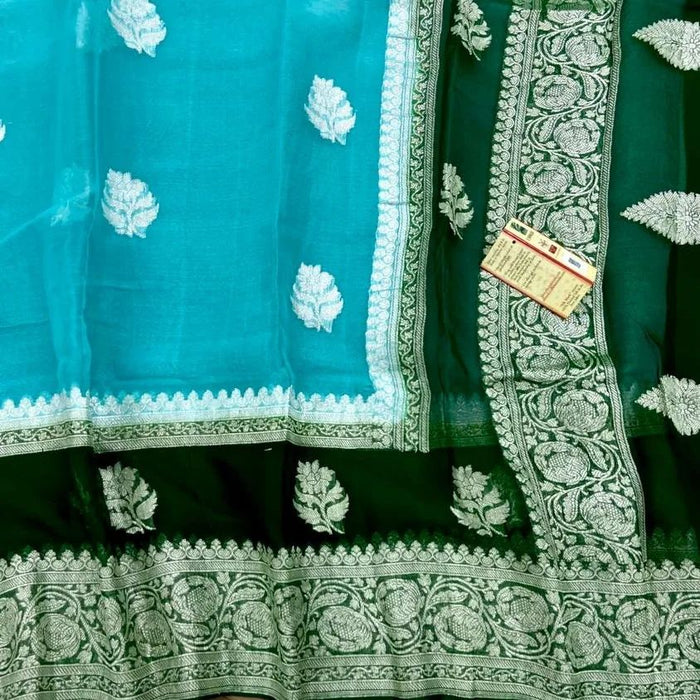 PURE HANDLOOM BANARASI KHADDI GEORGUTTE SAREE