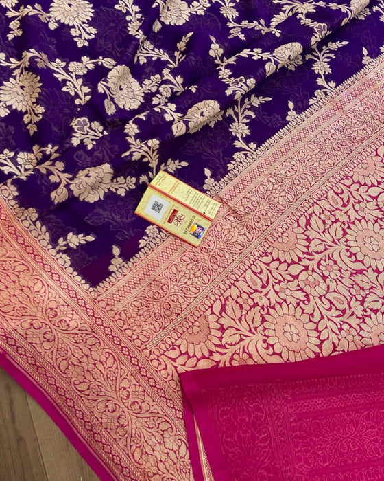 PURE HANDLOOM BANARASI KHADDI GEORGUTTE SAREE